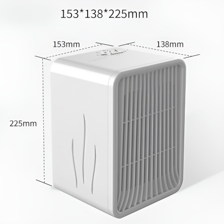 Mini Incalzitor pentru Birou,  Incalzire si Racire, 1000-1200W, cu Lumini, cu Maner, Lungime Cablu 1.5 m, 3 Trepte de Temperatura, 15.3x13.8x22.5 cm, Alb