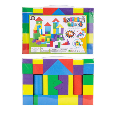 Set Blocuri de Constructie din Spuma EVA, Cyrax, 29 de Piese, Interactive, 24.5x16x3.7 cm, Multicolor