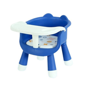 Scaun de Masa pentru Copii, Cyrax, 2 in 1, Tavita Detasabila, Spatar Ergonomic, +6 Luni, Inaltime 36 cm, Albastru