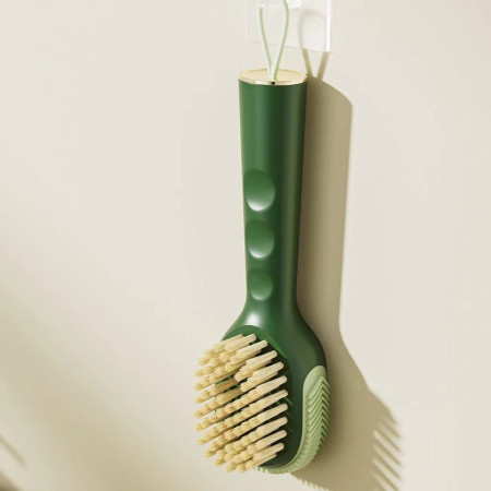 Perie pentru Curatare Incaltaminte cu Recipient pentru Detergent,  Perie Multifunctionala pentru Incaltaminte si Lenjerie, cu Peri Moi, Fara Deteriorare, 22x6x4 cm, Culoare Verde