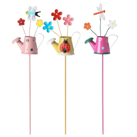 Set 3 Decoratiuni de Gradina,  Model Stropitoare, din Fier, 28 x 5 cm, Multicolor