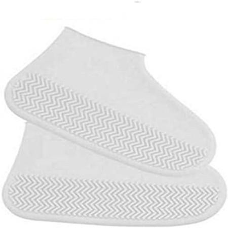Husa Incaltaminte,  Impermeabila, Antiderapanta, din Latex, 13 x 13 x 2 cm, Marime L 41-47 cm, Alb
