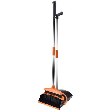 Set matura si faras cu coada,  Pentru uz casnic, Plastic/Otel, Portocaliu/Negru, Depozitare verticala, 26x25.5x83 cm