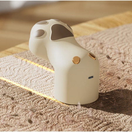 Aparat pentru Curatat Scame, Par Si Praf,  Pentru Diferite Tipuri De Material, Incarcare USB Type-C, Model Labuta de Pisica, 14x7x7.5 cm, Maro