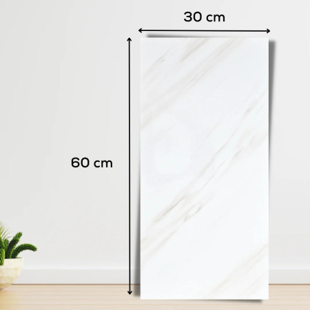 Set 10 Placi Tapet,  60 x 30 cm, Grosime 1.5 mm, din PVC, Model Imitatie de Marmura, Suprafata acoperita 1.8 mp, Galben