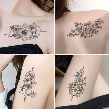 Set 30 Tatuaje Temporare, Cyrax, pe Baza de Apa, Model 1, Negru