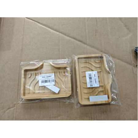 Savoniera din Lemn,  Sistem de Scurgere a Apei, 12.8 x 1.6 x 9.8 cm, Natur