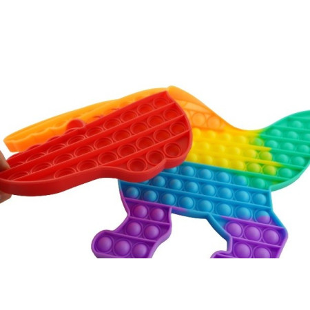 Cyrax Jucarie antistres din silicon Pop it now, forma Dinozaur, multicolor, urias