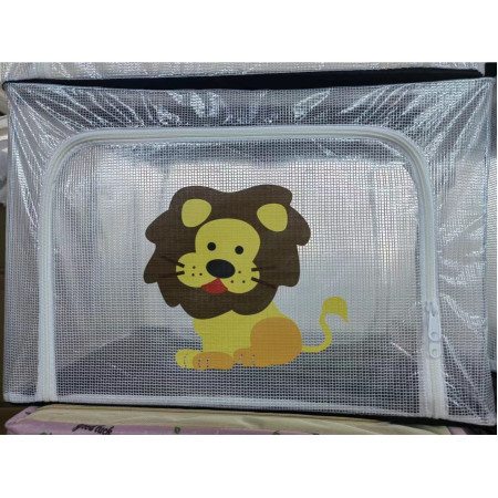 Cutie de Depozitare,  pentru Camera Copiilor, 100L, din PVC, Model Leu, 60 x 42 x 40 cm, Transparent