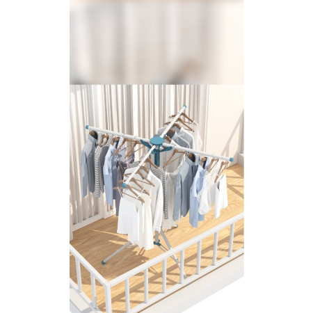 Uscator de  Rufe,  Tip Umbrela, Pliabil, Telescopic, pentru Interior-Exterior, cu Patru Tije, Picior Anti-Alunecare, Inaltime Ajustabila, 108 pana la 165 cm