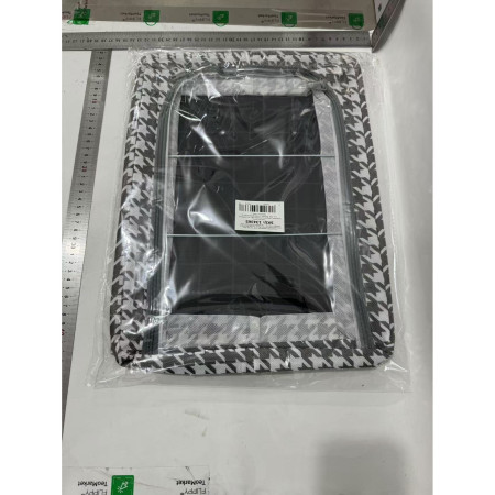 Cutie Depozitare cu Cadru Metalic,  pentru Incaltaminte, Haine, Lingerie, Fermoar Calitativ, Fereastra Transparenta, Manere Laterale, 40 x 30 x 15 cm, Alb Negru