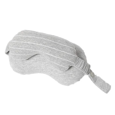 Masca de dormit, Cyrax, 2 in 1, cu Tetiera, din Particule de Spuma si Bumbac, Gri Deschis