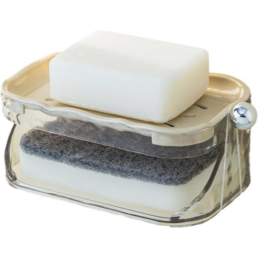 Savoniera Dubla,  2 Straturi, Instalare fara Perforare, Agatatoare Burete, 13.5 x 8.5 x 6 cm, Bej