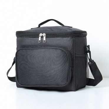 Geanta pentru Picnic cu izolare termica, Cyrax, Multifunctionala, Compartimentata, 2 Tipuri de Manere, Impermeabila, 26x24x17 cm, Negru