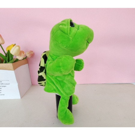 Papusa de Mana pentru Teatru de Papusi, Cyrax, din Plus, 25 x 10 x 8 cm, Model Broasca, Verde