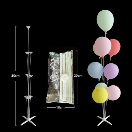 Suport pentru Baloane, Cyrax, cu Patru Straturi, pentru 9 Baloane, 80 cm, Transparent