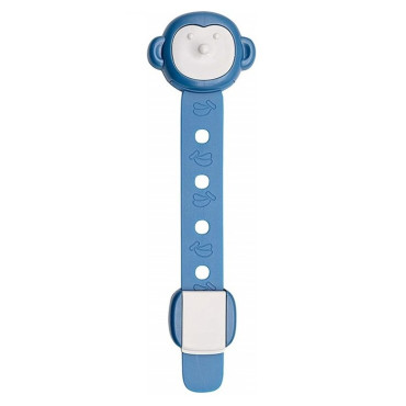 Siguranta pentru Usi Copii,  Sistem de Blocare Sertare, Dulap, Frigider, Adeziv, cu Sistem de Inchidere Dublu, Model Maimutica, Albastru