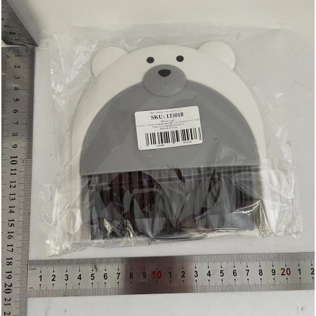 Set Matura si Faras,  Pentru Birou, din PP, Model Ursulet, 23.5 x 18 cm, Gri