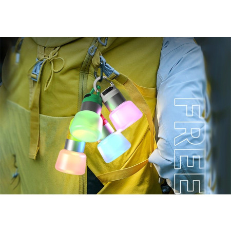 Lampa Portabila,  de Voiaj/Camping, Incarcare USB, IPX5, LED RGB, din ABS, 300 mAh, 10 x 5.5 x 5.5 cm, Galben