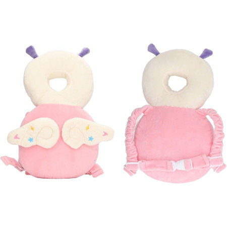 Perna tip Rucsac pentru Protectia Capului,  Tetiera tip Insecta, pentru Bebelusi, 33x6x19 cm, 180 g, Roz