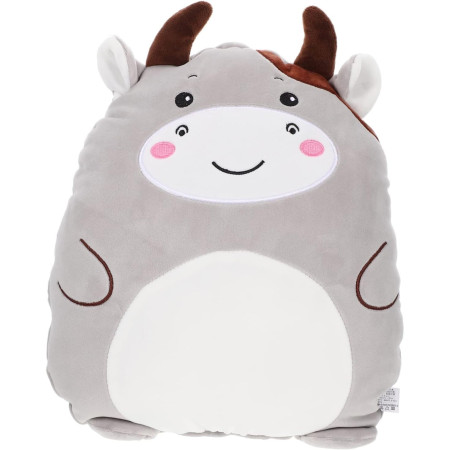 Patura 2in1 pentru Pat sau Canapea,  Model Jucarie Vacuta cu Spatiu de Depozitare Patura, Microfibra, 1x1.7 m, Gri