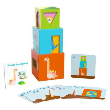 Jucarie de Construit, Cyrax, Puzzle Box, Blocuri Stivuibile, 4-6 Ani, 5 Cuburi, 48 de Modele de Construit, 1 Manual, 12.8 x 12.8 x 12.8 cm, Multicolor