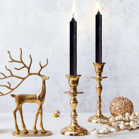 Set 4 Lumanari,  pentru Suport de Masa, Fara Miros si Fum, din Parafina, 2.2 x 25 cm, Negru