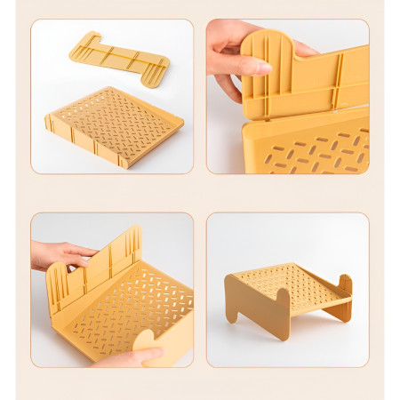 Suport pentru Pantofi,  cu Doua Straturi, Organizator, Antiderapant și Durabil, 26x24.8x16 cm, Maro