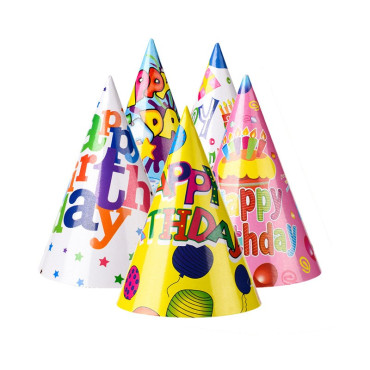 Set 6 Coifuri Happy Birthday, Cyrax, Modele Diverse, pentru Petrecere, Tematica Aniversare, Multicolor