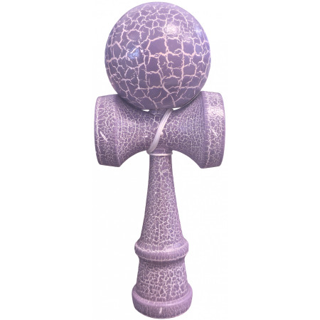 Kendama X Originala, Profesionala, Cyrax, Kendama Cracked, din Lemn – 18 cm, Lila/Alb