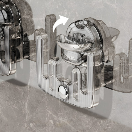 Suport pentru Incaltamintea de Casa,  fara Perforare, Montare pe Perete, Prindere Adeziva, 11.6x11x4.8cm, Transparent