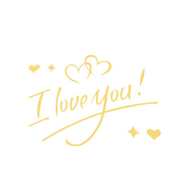Autocolant I love You, Cyrax, Tematica Iubire, 21x29 cm, Auriu