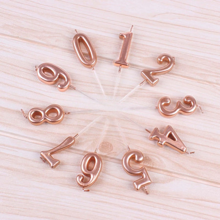 Lumanare de Tort, Cyrax, Model Cifra 2, Party, 4.5 x 2.5 cm, din Parafina, Rose Gold