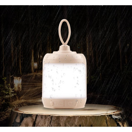 Mini Lampa LED de Camping,  pentru Aer Liber, Reincarcabila USB Type C, 3 Trepte de Lumina, Portabila, 13.8 x 6.5 cm, 5V, Alb