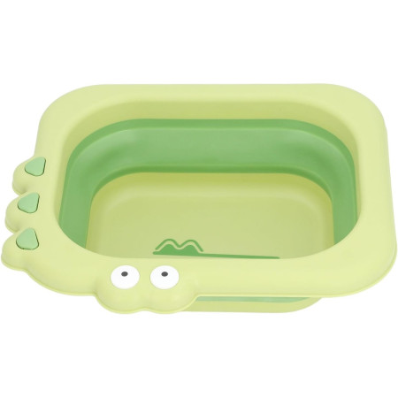 Lavoar Pliabil, Cyrax, pentru Copii, din PP/TPE, Portabil, Model Crocodil, 30x24.5x9 cm, Verde