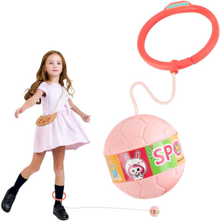 Minge pentru Sarit, Cyrax, Tip Coarda Hula Hoop, Cerc 12 cm, Coarda 52 cm, Minge 12 x 11 cm, Functie Iluminat, 4-6 Ani, Plastic, Roz