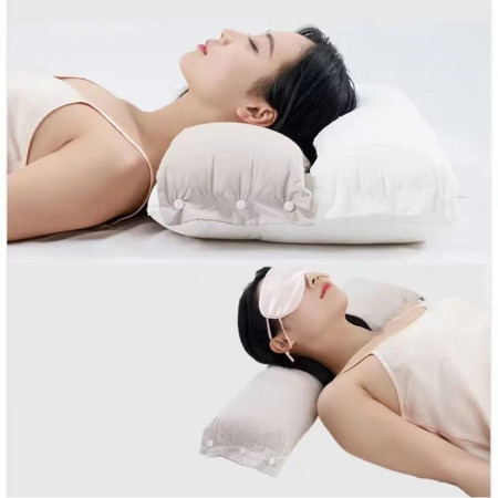 Perna Ortopedica 3 in 1,  Strat Dublu, Protectie Cervicala, pentru Adulti, 45 x 70 cm, Gri