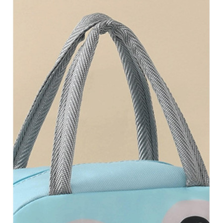 Geantă Frigorifică, Cyrax, cu Desene Animat, Portabilă pentru Copii, de Prânz, din Pânză Oxford, 22x14x19 cm, Model Pinguin, Albastru