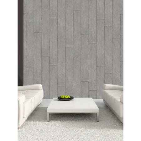 Set 10 Placi Tapet 3D,  70 x 70 cm, Grosime 3 mm, din Rasina, Tip Placi de Lemn, Suprafata Acoperita 4.9 mp, Gri