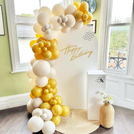 Set 12 Baloane, Cyrax, din Latex Standard, 30 cm, Galben Mustar