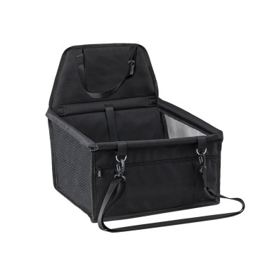Scaun Auto pentru Animalele de Companie,  Cos Auto pentru Animale, cu Prindere de Scaun si Centura de Siguranta, 41 x 34 x 28 cm, Negru