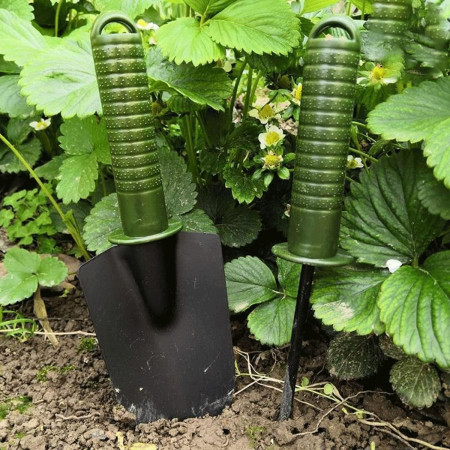 Set 4 Unelte de Gradina  pentru Plantare Prelucrare Sol si Ingrijire Plante, Material PVC si cardboard, 25 x 8.5 cm, verde