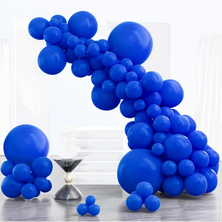 Set 12 Baloane, Cyrax, din Latex Standard, 25 cm, Albastru