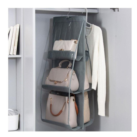 Organizator Genti 6 Compartimente  Suspendabil, 85 x 36 cm, gri