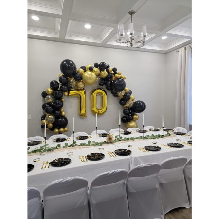 Balon din Folie Metalizata Cyrax, Figurina Cifra, Tema Aniversare 80 cm, Ambalaj Individual, Pai inclus, Umflare cu Aer sau Heliu, Auriu, Cifra 0