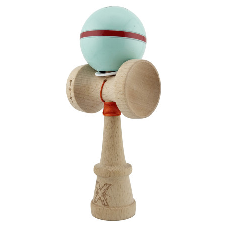 Kendama X Originala Silken, Profesionala, Cyrax, Cupe Mari KING SIZE V3, Super Sticky, Gaura in Baza, Rulment Metalic, din lemn 18 cm, Ata 55 cm, Verde Mint