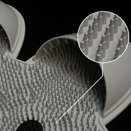 Covoras de Baie,  pentru Masaj/Spalat Picioare, din TPE, Antiderapant, 45 x 45 cm, Model Iepuras, Gri