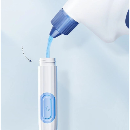 Perie de Toaleta,  cu Suport de Perete, Recipient Detergent, 2 Tipuri de Perii, Model Balena, Albastru