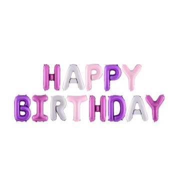 Set baloane folie Cyrax, Happy Birthday, 40 cm, multicolor
