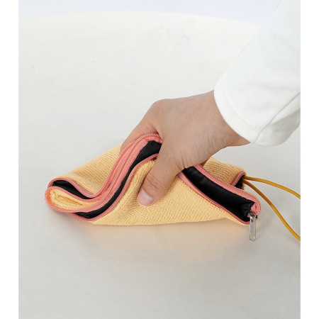 Husa Depozitare Umbrela,  Impermeabila, Interior Microfibra, cu Fermoar, 28 x 12 cm, Negru/Portocaliu